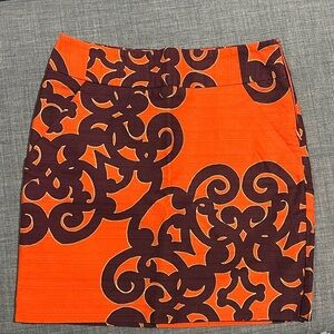 Printed orange merona skirt